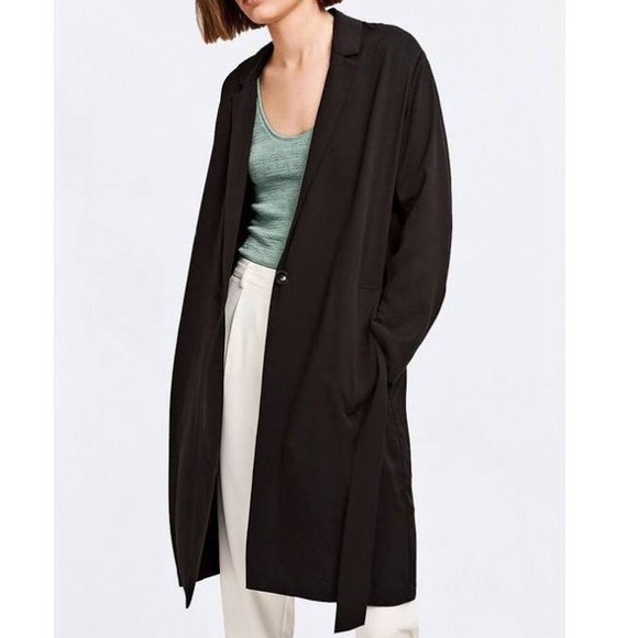 Samsoe Samsoe Black Kaya Trench Coat jacket - Picture 1 of 13